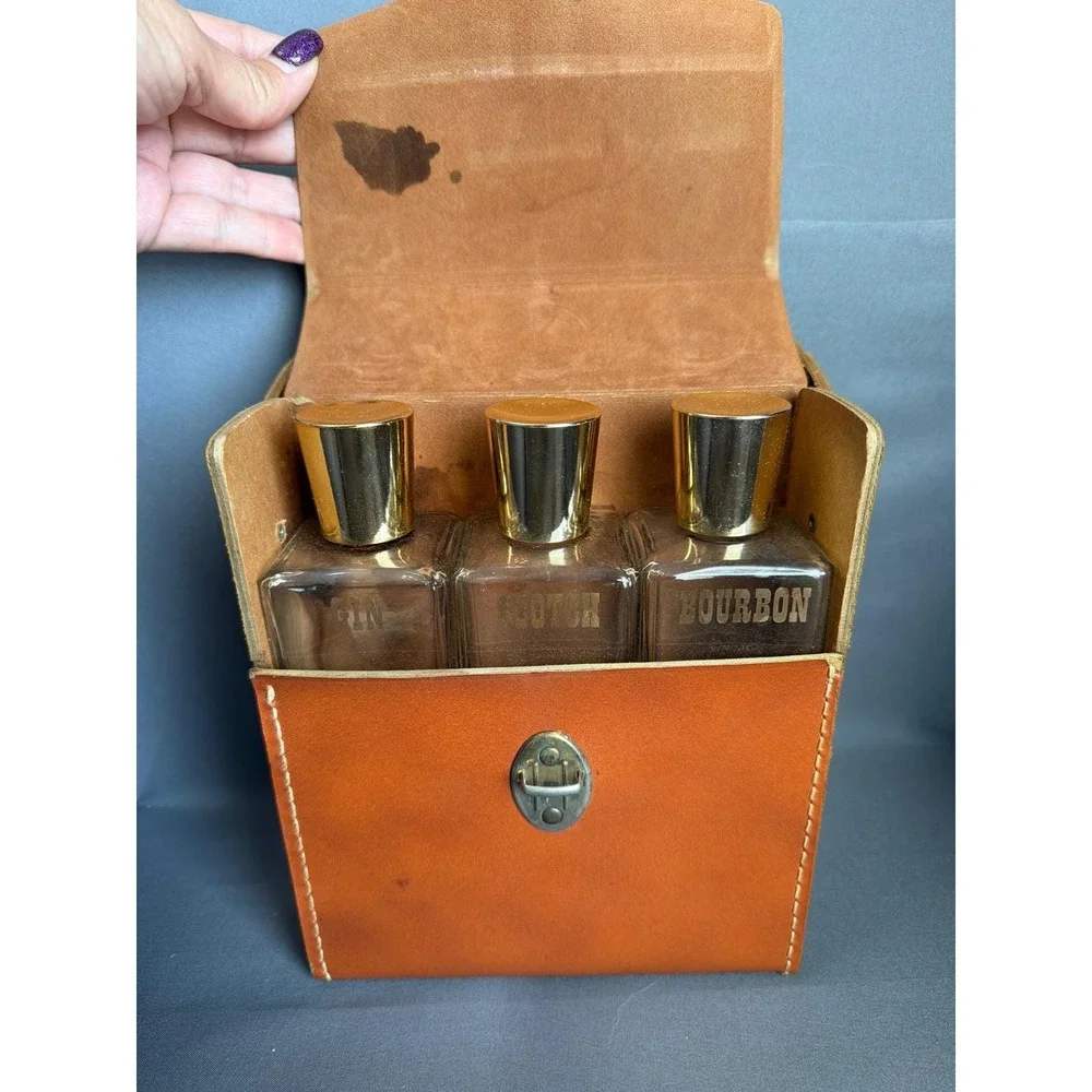 Vintage 1960's Mid Century Modern Travel Bar Kit